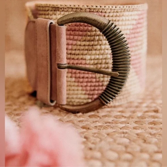 NWT Sézane Pink and Tan Carlie Belt - Picture 9 of 10